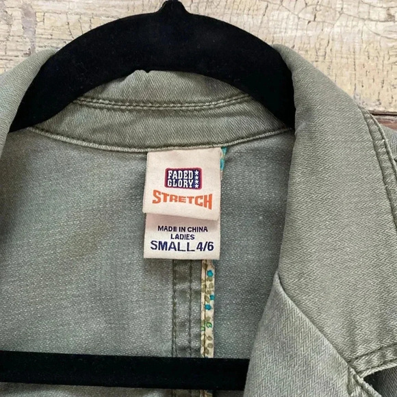 Faded Glory Olive Green  Khaki Jacket, Size S - Picture 3 of 3